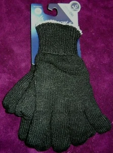 Isotoner Womens Gloves Knit Sherpa Lined Black SmartDri One Size (B59) - Picture 1 of 3