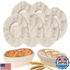 6 Packs Oval Banneton Cloth Liner for Bread Sourdough Proofing Basket,10 inch - Picture 1 of 5