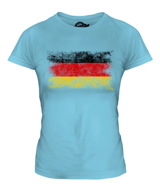 CAMISETA ALEMANIA BANDERA ENVEJECIDA DAMAS TOP ALEMANIA FÚTBOL CAMISETA ALEMANA Foto 1 de 1