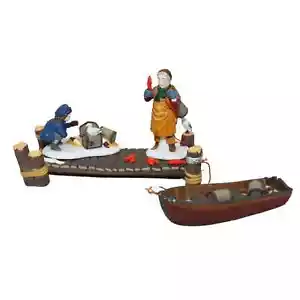 DEPT 56 NEW ENGLAND VILLAGE - LOBSTER TRAPPERS 56589 SET 4 RETIRED - NEW - NOTE - Picture 1 of 2