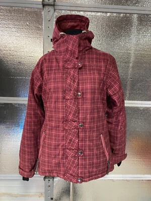 Jaqueta de Snowboard Morrow - Feminina Pequena - Casaco de Inverno para Esqui Neve - Rosa - Xadrez - Imagem 1 de 4