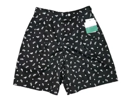 Liz Claiborne Lizgolf Fore and Way Shorts  Black Logo High Waist Pleated Sz 8 - Image 1 of 4