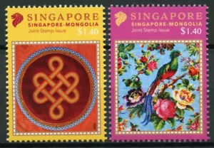 Singapore Cultures Stamps 2020 MNH Embroidery JIS Mongolia Crafts Birds 2v Set - Picture 1 of 1