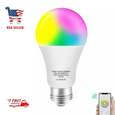 Smart Light Bulb, RGB Color Changing CCT LED Bulbs, Works with Alexa, Google - Image 1 of 4