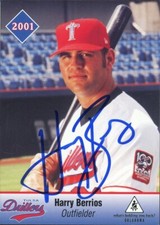 2001 Tulsa Drillers HARRY BERRIOS Signed Card autograph AUTO RANGERS