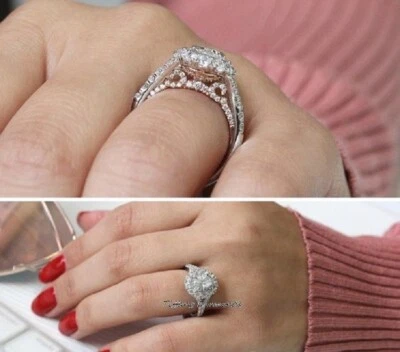 2.00 Ct Round Cut Lab Created Diamond Engagement Ring 14K White Gold Over - Image 1 of 3