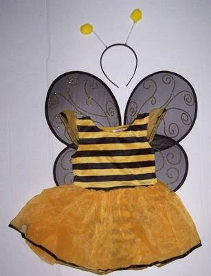 Gymboree Bumble Bee Costume Set 3-4 Dress Wings Headband Halloween 3 4 - Image 1 of 4
