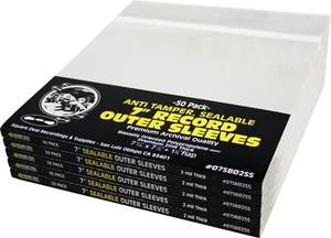 (250) 7” Vinyl Record Outer Sleeves – 2mil Thick SEALABLE Archival Clear BOPP - Picture 1 of 2