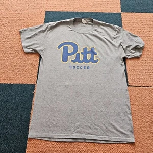 Pitt Panthers Soccer Shirt Adult Medium Gray Adult Graphic NCAA College Mens X1a - Picture 1 of 8