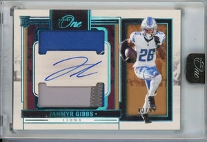 Parche doble automático Panini One Jahmyr Gibbs 2023 novato RC/99 - Imagen 1 de 2