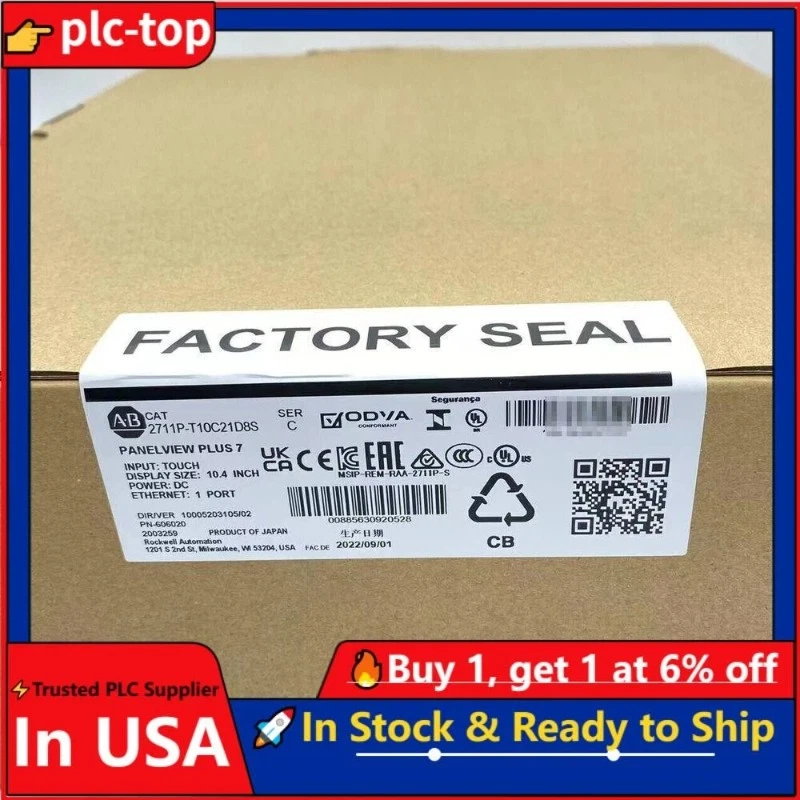 AB 2711P-T10C21D8S 2711PT10C21D8S HMI PanelView Plus7 sellado de fábrica stock en EE. UU. Foto 1 de 1