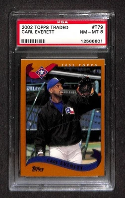 2002 Topps Traded #T79 CARL EVERETT PSA 8 NM-MT 12566601  - Image 1 of 3