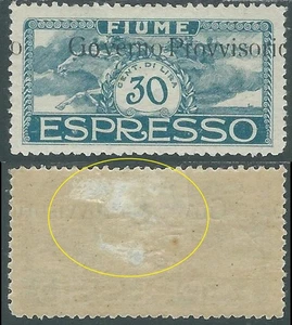 1921 FIUME ESPRESSO GOVERNO PROVVISORIO 30 CENT DIFETTOSO MH * - U20-9 - Picture 1 of 1