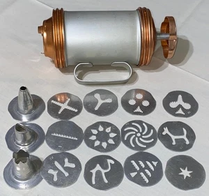 Vtg Mirro Aluminum Cookie & Pastry Press with 15 Tips #2 - Picture 1 of 1