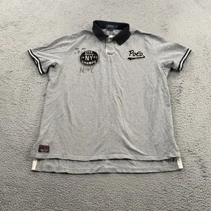 Polo Ralph Lauren Para Hombres XL City Champs 1967 Gris Spellout Rugby Brooklyn - Imagen 1 de 11