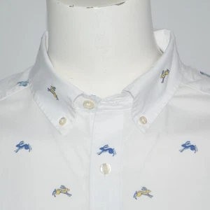 CHARLES TYRWHITT Casual Fit Bügelfrei Stretch Baumwolle Weiß Hase Freizeithemd Gr. L - Bild 1 von 4