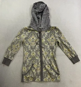 Free People Hoodie Womens Size Medium Flower All Over Print Full Zip Long Sleeve - Picture 1 of 7