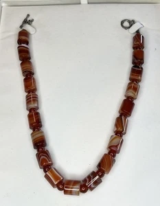 Vintage Agate Necklace From Rio Grande Do Sul Brazil. 19” Long. Beautiful. - Bild 1 von 5