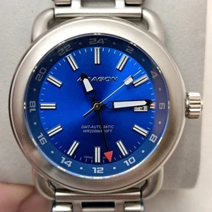 Aragon Millipede EVO GMT A547 Blue NH 34 NWT 44mm - Picture 1 of 14