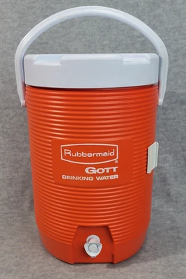 Rubbermaid Gott 3 galones naranja aislado enfriador de agua dispensador de bebidas 1683 deportes Foto 1 de 4