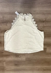 Maurices Ivory Lace Sleeveless Tank Top 3X Plus Size NWT Boho Bridal Summer - Picture 1 of 19