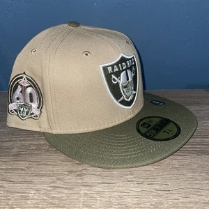 New Era 59FIFTY Las Vegas Raiders '60th Anniversary' 2019 Green Brown 7 5/8 - Picture 1 of 11