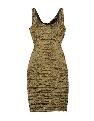 LANVIN BRONZE METALLIC LAME SLEEVELESS SHEATH DRESS  ( Size 44- US 12) - Image 1 of 3