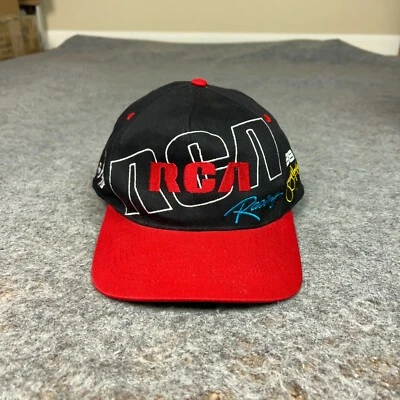 Vintage Nascar Hat Snapback Black Red RCA Jeremy Mayfield Racing Big Logo Sport - Image 1 of 4
