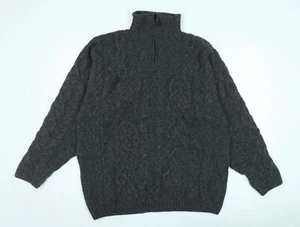 Highland Home Men's Cable-Knit Grey Full Zip Jumper L - Picture 1 of 12