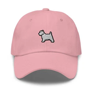 West Highland White Terrier Dog Embroidered Baseball Cap Cotton Adjustable Hat - Picture 1 of 12