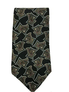 HARVE BENARD Black Paisley Geometric 100% Silk Luxury Neck Tie ~ 58" x 3.75" - Picture 1 of 6