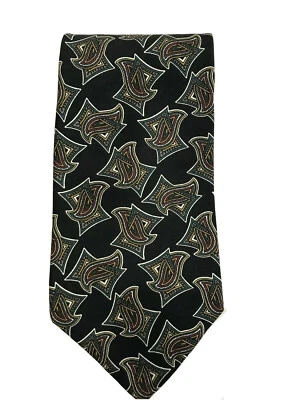 Corbata de lujo HARVE BENARD negra cachemira geométrica 100 % seda ~ 58" x 3,75" Foto 1 de 4