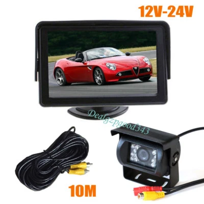 4.3" TFT LCD Monitor Car Rear View Kit + 18 IR Reversing Parking Backup Camera - Image 1 of 4