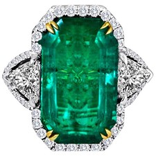 11 Huge Princess Emerald Gems Bridal Gift 18k White Gold Filled Finger Ring Size