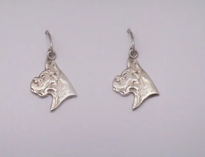 Orecchini pendenti con CANE BOXER in Argento 925 - con gancio - cagnolino - - Picture 1 of 3