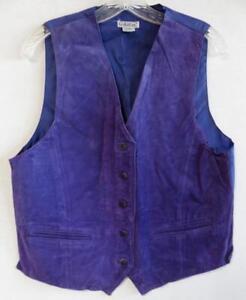 Vintage Gallagher Purple Suede Vest w/ Back Strap, 5 Button Front, Lined, Sz S