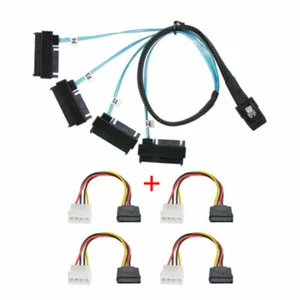 Cablecc SAS Disk Internal 36 Pin Mini SAS SFF-8087 Host to 4 SFF-8482 Target SAS - Picture 1 of 6