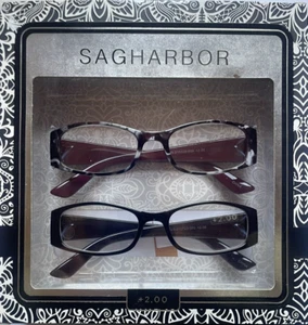SAG HARBOR SET 0F 2 PAAR AUTHENTISCHE PREMIUM LESEBRILLE LESEBRILLE +2,00 NEU - Bild 1 von 4