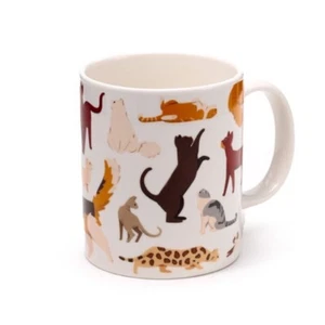 TAZA DE CAFÉ TÉ PORCELANA GATOS FINOS FELINOS EN CAJA DE REGALO - Imagen 1 de 2