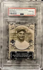 2005 Upper Deck SP Legendary Cuts Baseball Foil Pack PSA 10 Gem Mint LOU GEHRIG - Picture 1 of 1