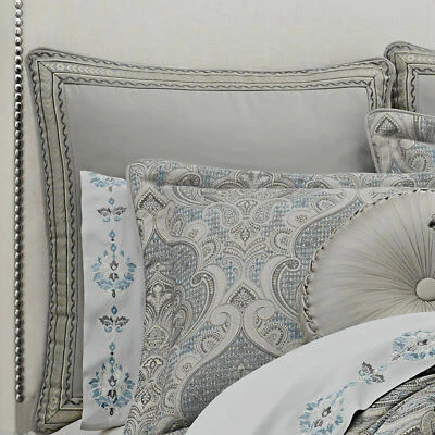 J. QUEEN Nueva York Dimitri Almohada SHAM Europea EURO 26" X 26" Spa Plateada NUEVO Foto 1 de 4