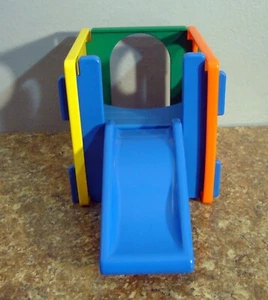 6 Inch VTG LITTLE TIKES TOY Dollhouse Jungle Gym Activity Cube Blue Slide - Picture 1 of 5