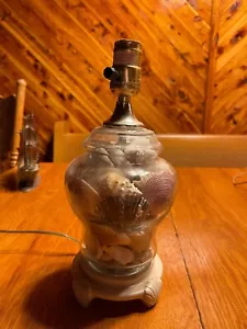 Vintage Seashell Glass Filled Table - Picture 1 of 3