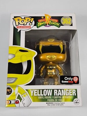 YELLOW RANGER FUNKO POP MMPR POWER RANGERS GAMESTOP GOLD MISP #362 2016 PKG WEAR — 第 1/4 张图片