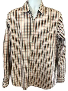 Rockstar Jeans Men's XL Red White Blue Plaid  Flip Coordinating Cuffs Shirt - Picture 1 of 8