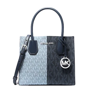 Michael Kors Mercer Messenger Medium Crossbody Bag Blue Navy - Picture 1 of 8