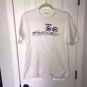 Vintage World Tournament Volleyball T-Shirt Large Rare Made In USA 1991 - Picture 1 of 7