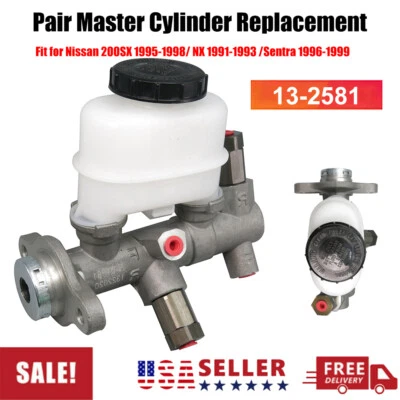 2 Brake Master Cylinder Fit for Nissan 200SX 95-98/NX 91-93/Sentra 96-99 13-2581 Foto 1 de 4