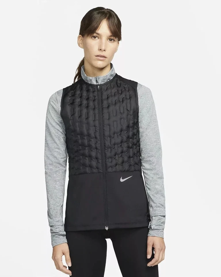 NIKE THERMA FIT ADV AEROLOFT RUNNING GILET VEST SIZE S (DD6063 010) BLACK - Image 1 of 4