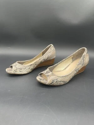 Cole Haan N Air 'Tali' Mujer Punta Abierta Cuña Piel de Serpiente Estampado Cuero Talla 8 Foto 1 de 4
